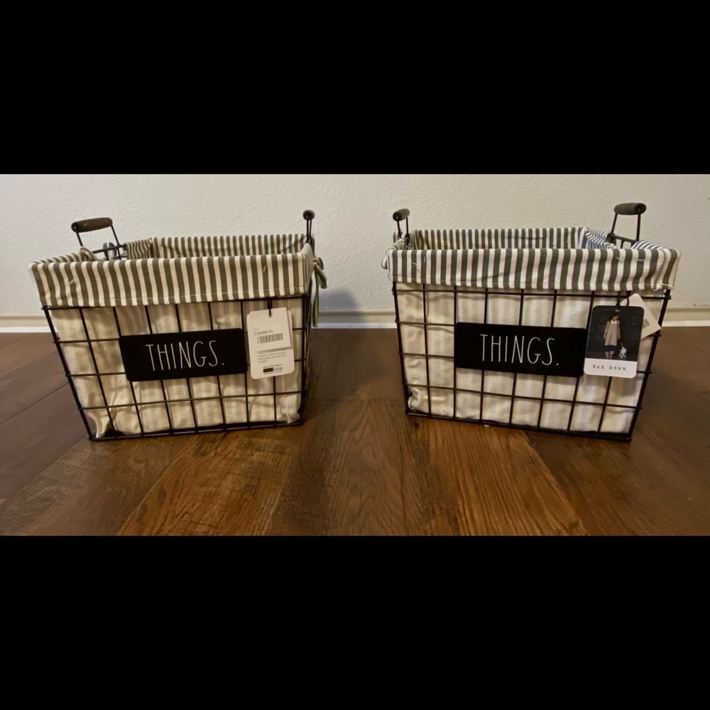 BUNDLE of 2 NWT Rae Dunn “Things” Storage Organizer - Offers Accepted